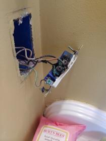 Before a completed general electrician project in the  area