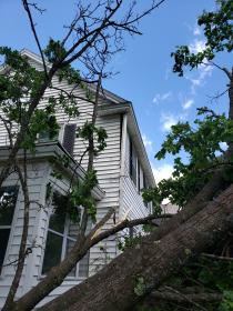 Before a completed home electrical repair project in the  area