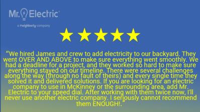 An employee at Mr. Electric of McKinney