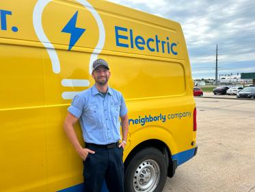 An employee at Mr. Electric of Tulsa